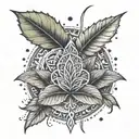 Incorporate elements of drug-related symbols like a cannabis leaf or a pill capsule into a mandala design representing balance and harmony in life choices tattoo design idea