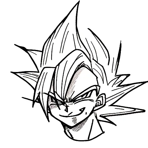 ssj majin vegeta badass smile blood and lightning tattoo design idea
