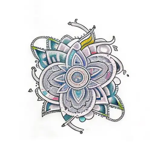 paisley mandela tattoo design idea