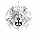 lion jungle clouds sun rays tattoo design idea