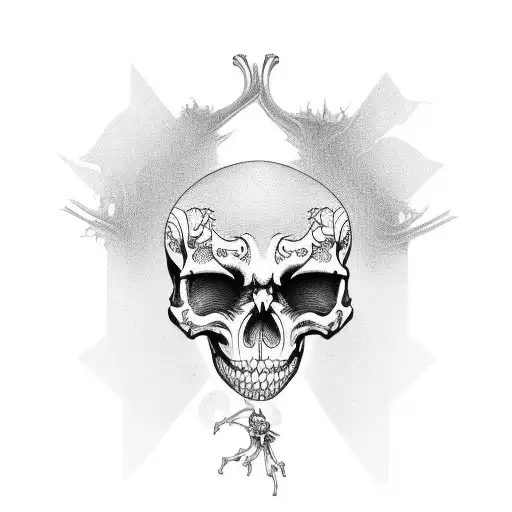 full body skeleton tattoo design idea