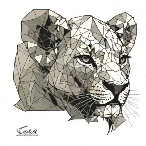 baby simba from lion wearing tattoo design idea