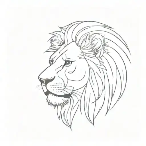 lion date of birth and name tattoo design idea