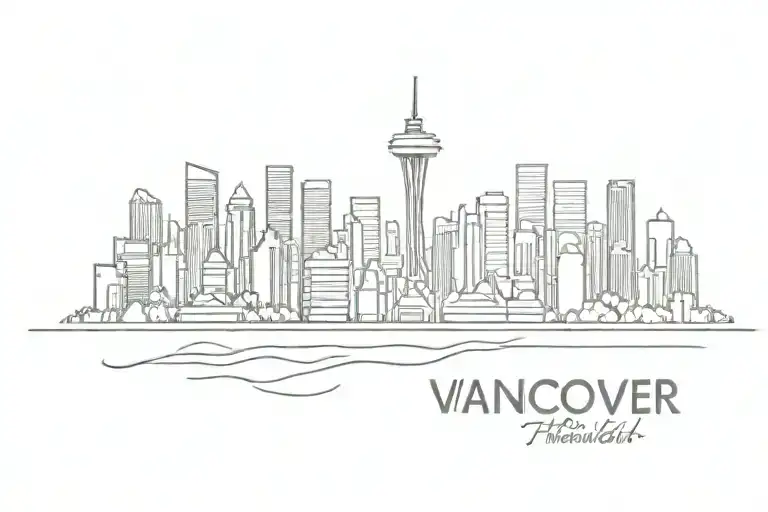 Vancouver skyline silhouette tattoo design idea