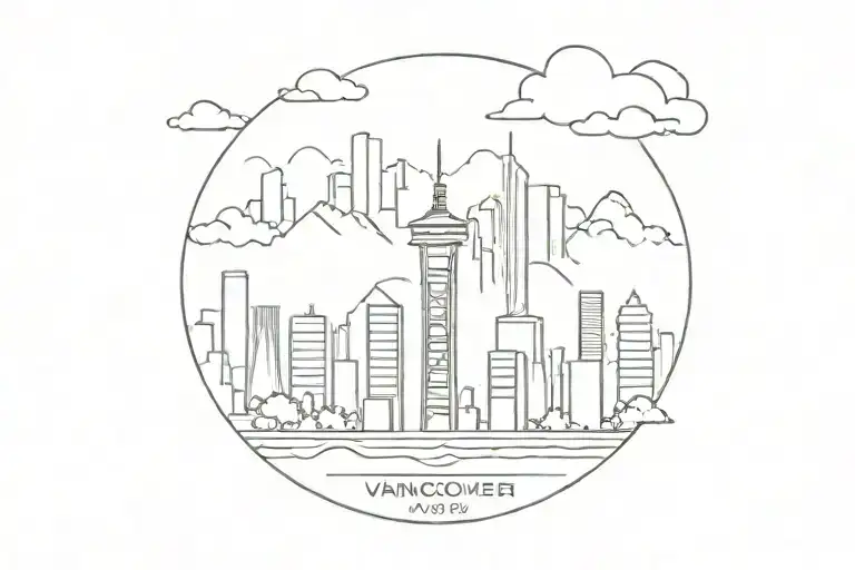 Vancouver skyline tattoo tattoo design idea