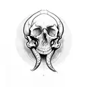 Snake with skull tattoo design idea