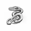 Snake with skull tattoo design idea