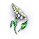 harmonica with lily of the valley  tattoo design idea