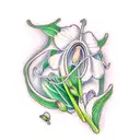 harmonica with lily of the valley  tattoo design idea