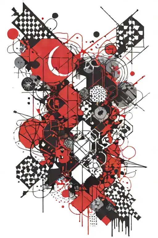 add geometric shapes as filler  tattoo design idea