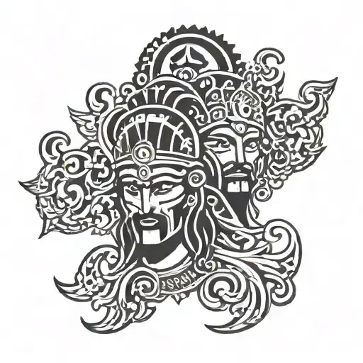 karna and ravan simple symbol made tattoo design idea