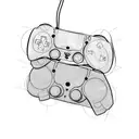 ps5 controller sketch with geometric design tattoo design idea