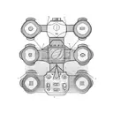 ps5 controller sketch with geometric design tattoo design idea