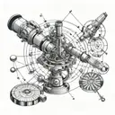 fusion of a telescope and microscope visualizing a planet made of DNA  tattoo design idea