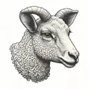 lamb laying tattoo design idea