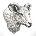 lamb laying tattoo design idea