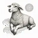 lamb laying tattoo design idea