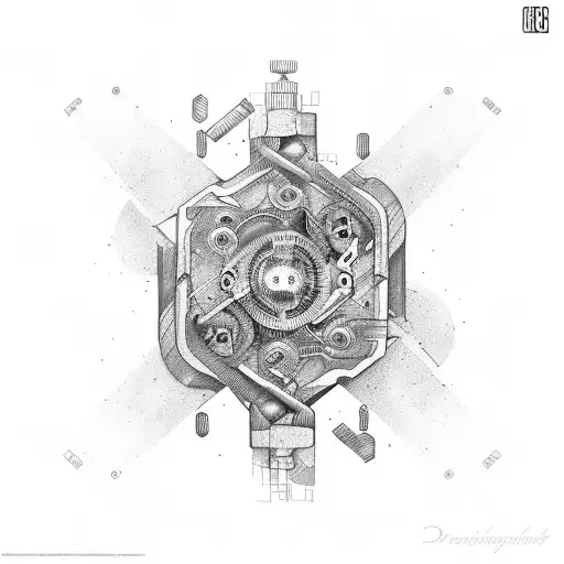 piston but connecting rod is DNA tattoo design idea