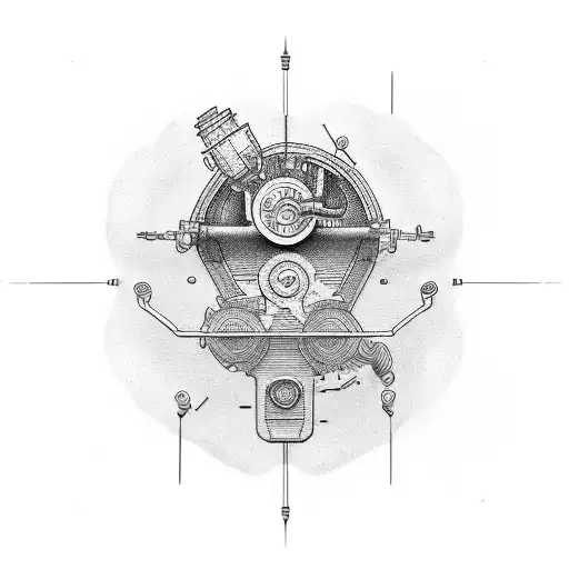 engine piston but connecting rod is DNA tattoo design idea