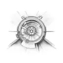 engine piston tattoo design idea