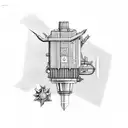 engine piston tattoo design idea