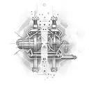 engine piston but connecting rod is DNA tattoo design idea