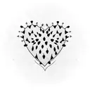 heart shaped potted prickly pear cactus blooming black and white tattoo tattoo design idea