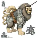 chow chow samurai gorilla tattoo design idea