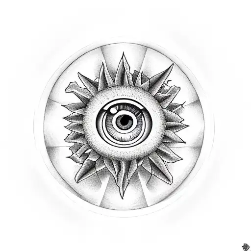 All Seeing Eye, rose and clock tattoo design idea