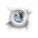 space and planets tattoo design idea