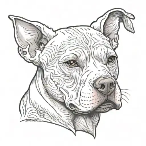 white pitbull #31 tattoo design idea