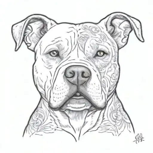 white pitbull #31 tattoo design idea