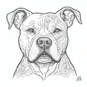 white pitbull #31 tattoo design idea
