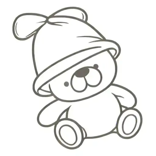teddy bear with sleeping cap tattoo design idea