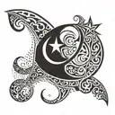 Bosnian crescent moon and star tattoo design idea