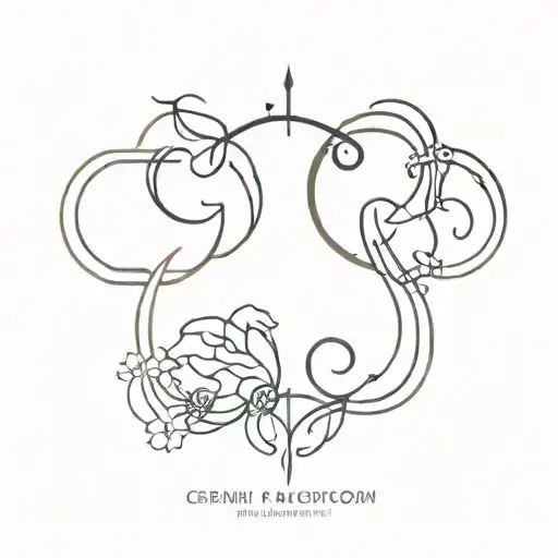 mix of gemini and capricorn astrology sign tattoo design idea
