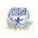 two wolves with text ( what is the most important step a man can take) tattoo design idea