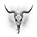 bull Skull bitten by snakes tattoo design idea