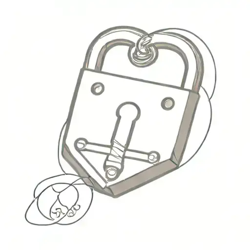 tattoo of padlock with name engraved tattoo design idea