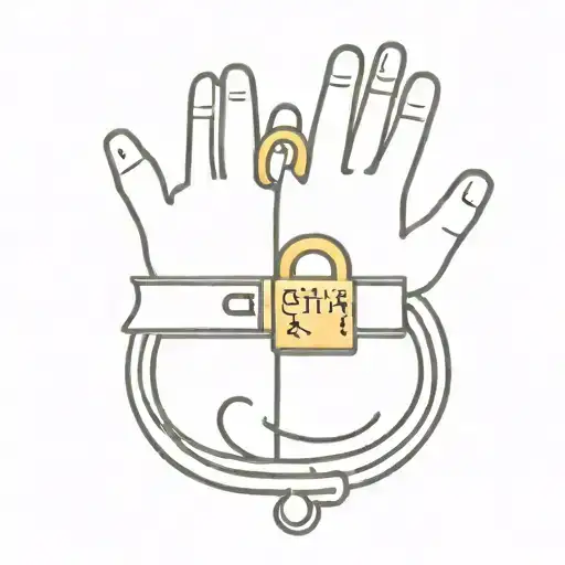 hand tattoo of lock and key with names in each   tattoo design idea