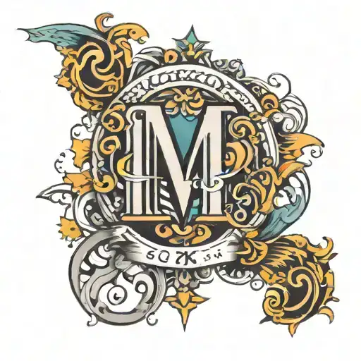 tatto with letters M N K  styleish  tattoo design idea