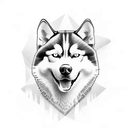 husky tattoo design idea