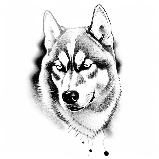 husky tattoo design idea