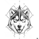 husky tattoo design idea