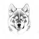 husky tattoo design idea