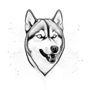 husky tattoo design idea