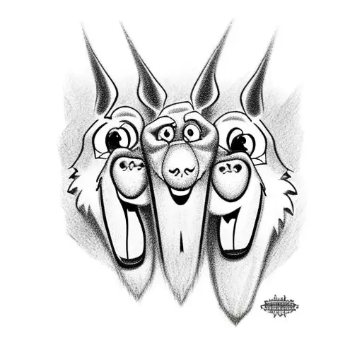 Scooby Doo with the band the eagles  tattoo design idea