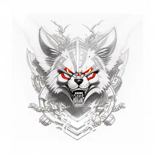 A realistic portrait of the client's favorite apex legends character surrounded by anime-inspired elements tattoo design idea