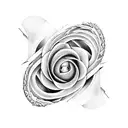 scissors in flame  tattoo design idea