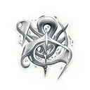 scissors in flame  tattoo design idea